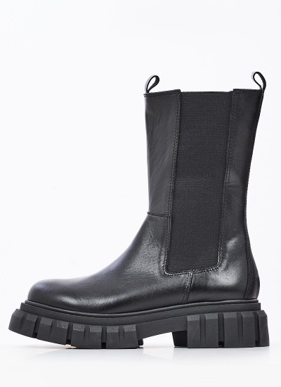 Γυναικεία Flats K4.135 Μαύρο Δέρμα Makis Kotris