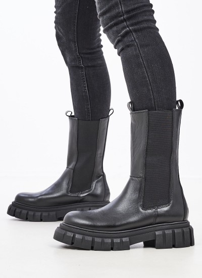 Γυναικεία Flats K4.135 Μαύρο Δέρμα Makis Kotris