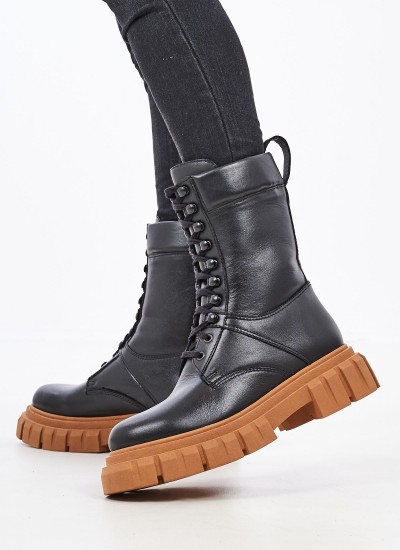 Γυναικεία Flats K4.135 Μαύρο Δέρμα Makis Kotris