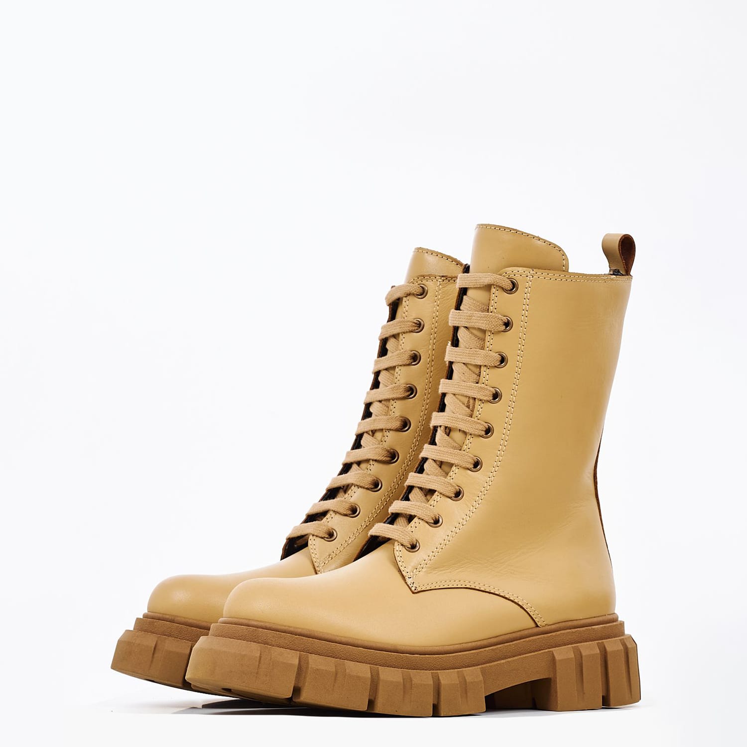 Women Boots 21.220 Beige Leather MAKIS KOTRIS Women Boots 21.220 Beige Leather MAKIS KOTRIS
