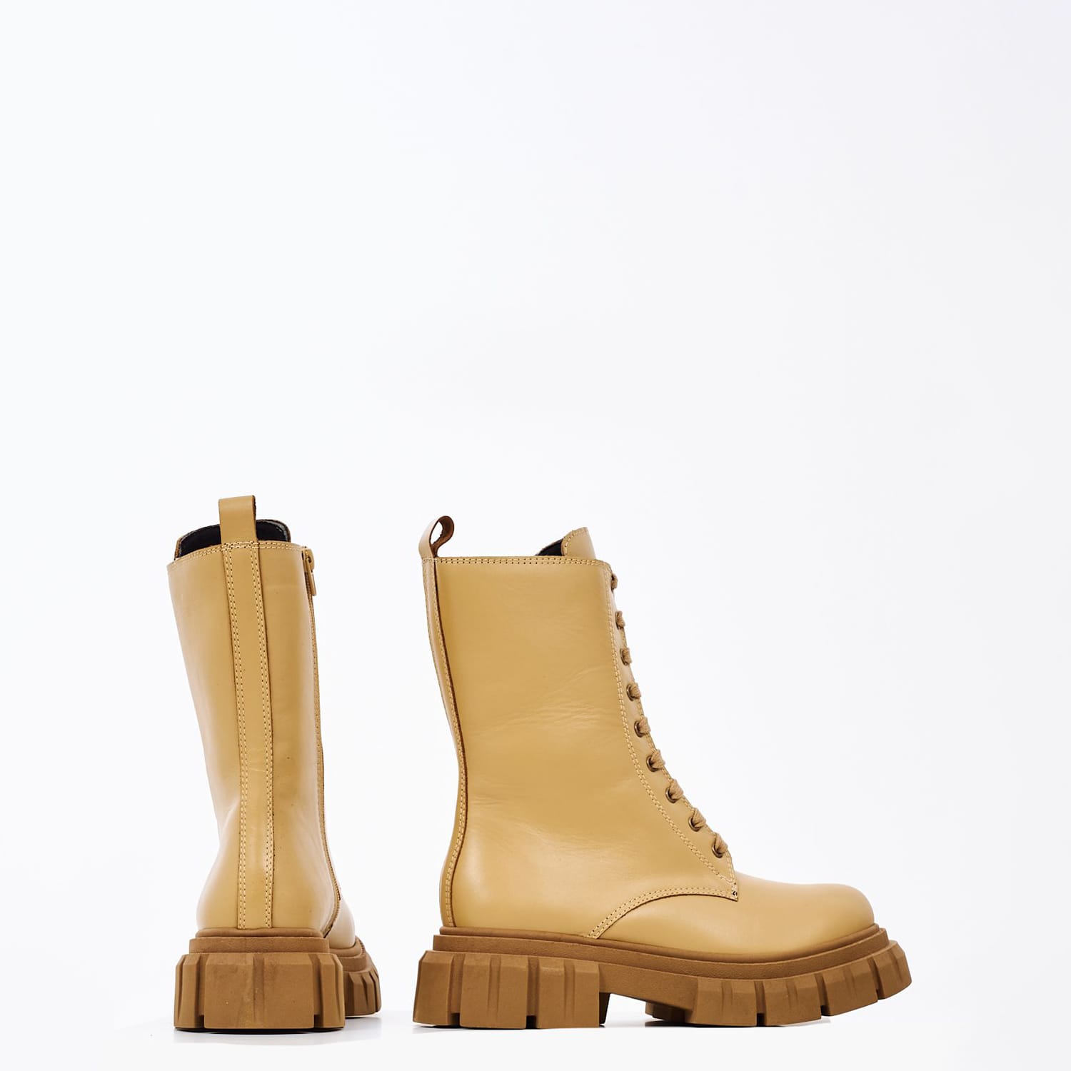 Women Boots 21.220 Beige Leather MAKIS KOTRIS Women Boots 21.220 Beige Leather MAKIS KOTRIS