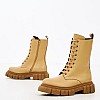 Women Boots 21.220 Beige Leather MAKIS KOTRIS Women Boots 21.220 Beige Leather MAKIS KOTRIS