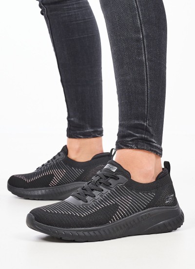 Γυναικεία Παπούτσια Casual 117207 Μαύρο Ύφασμα Skechers