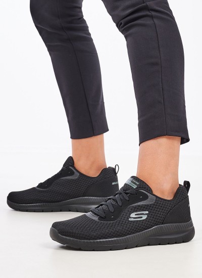 Women Casual Shoes 77200 Black ECOleather Skechers