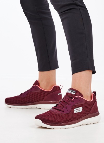 Γυναικεία Παπούτσια Casual 12606 Μπορντό Ύφασμα Skechers