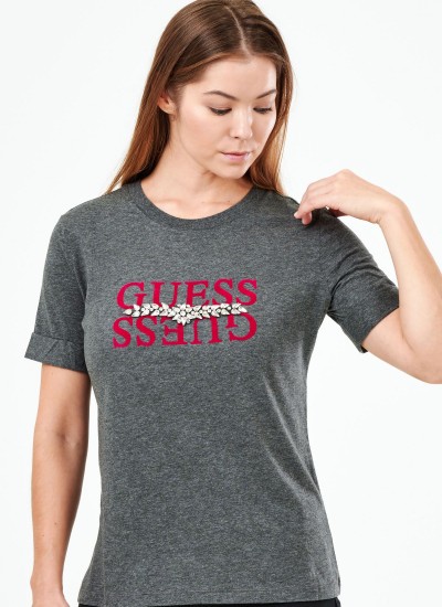 Γυναικείες Μπλούζες - Τοπ Rose Άσπρο Βισκόζη Guess