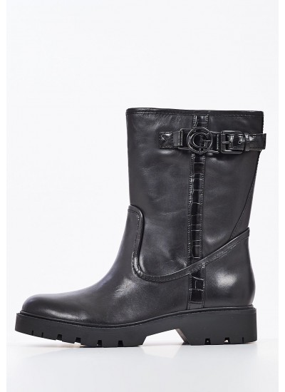 Γυναικεία Μποτάκια Radlyn Μαύρο Δέρμα Guess