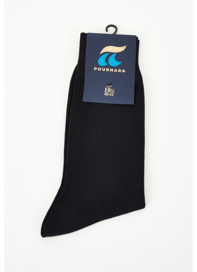 Men Socks 110 Black Cotton Pournara