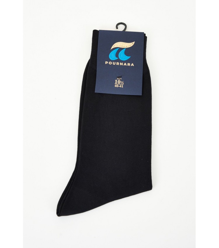 Men Socks 110 Black Cotton Pournara