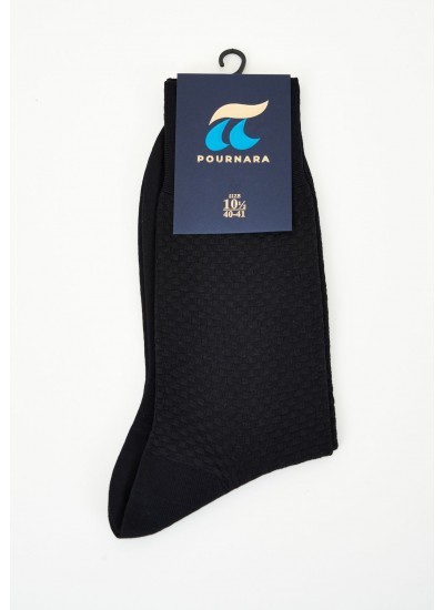 Men Socks 162 Black Cotton Pournara