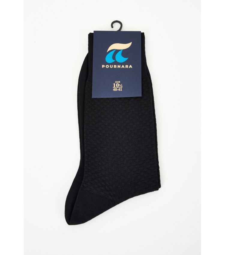 Men Socks 162 Black Cotton Pournara