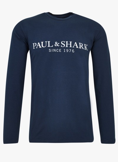 Ανδρικές Μπλούζες Stretch.Reflex Μπλε Βαμβάκι Paul & Shark