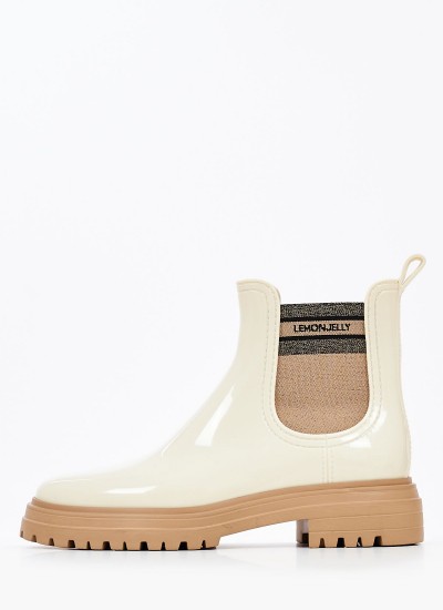 Women Boots Flow White Rubber Lemon Jelly