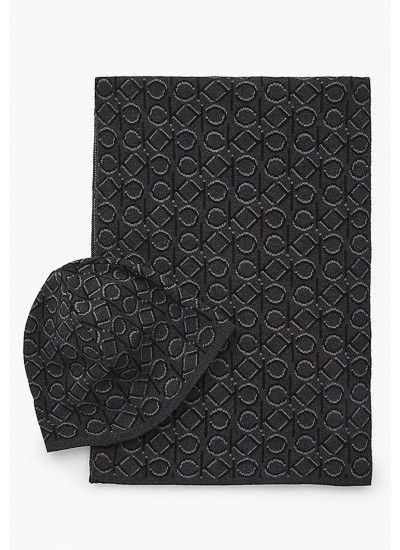 Ανδρικά Κασκόλ Gift.Box Μαύρο Βισκόζη Calvin Klein