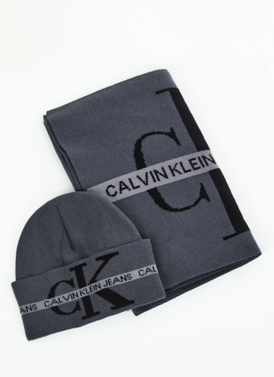 Ανδρικά Κασκόλ Gift.Pack.M Μαύρο Βαμβάκι Calvin Klein