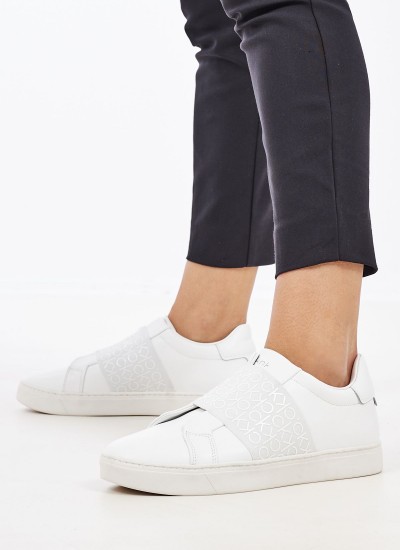 Γυναικεία Παπούτσια Casual Slip.Ck Άσπρο ECOleather Calvin Klein
