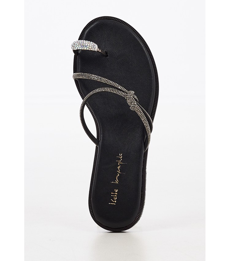 Women Flats 1036 Black Leather Mortoglou