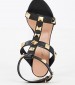 Women Sandals 1039 Black Leather Mortoglou