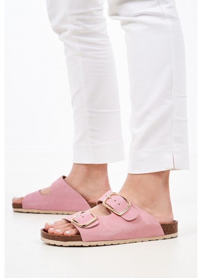 Women Flats 1161061 Pink Leather Mortoglou