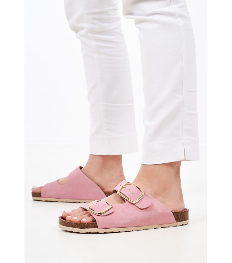 Women Flats 1161061 Pink Leather Mortoglou