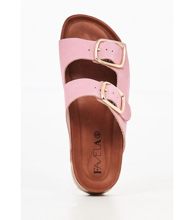 Women Flats 1161061 Pink Leather Mortoglou