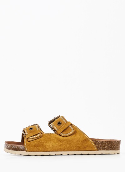 Γυναικεία Flats 2125.117134 Λαδί Δέρμα MF