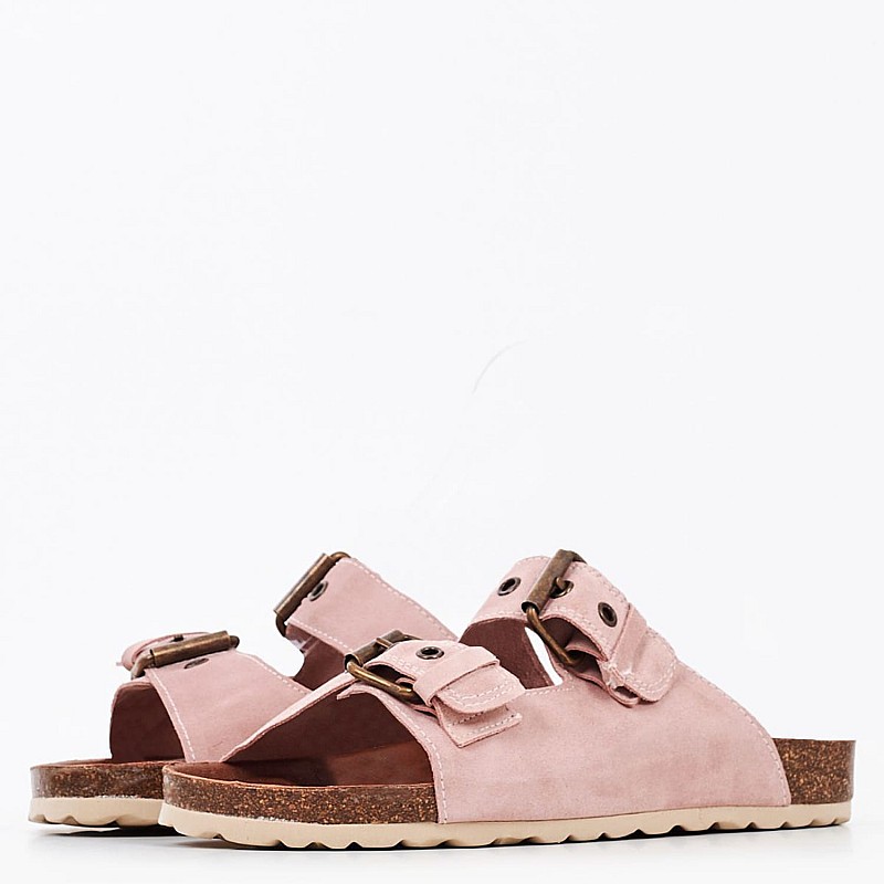Γυναικεία Flats 1161068 Nude Δέρμα Καστόρι Mortoglou
