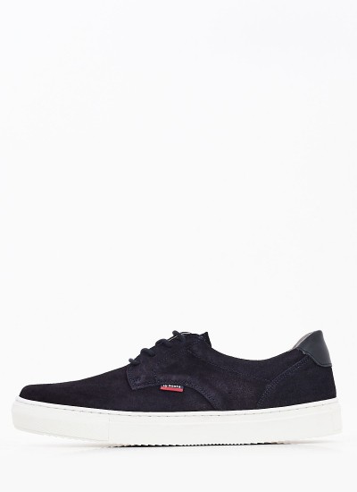 Men Casual Shoes London.Basic Blue Suede Leather Pepe Jeans