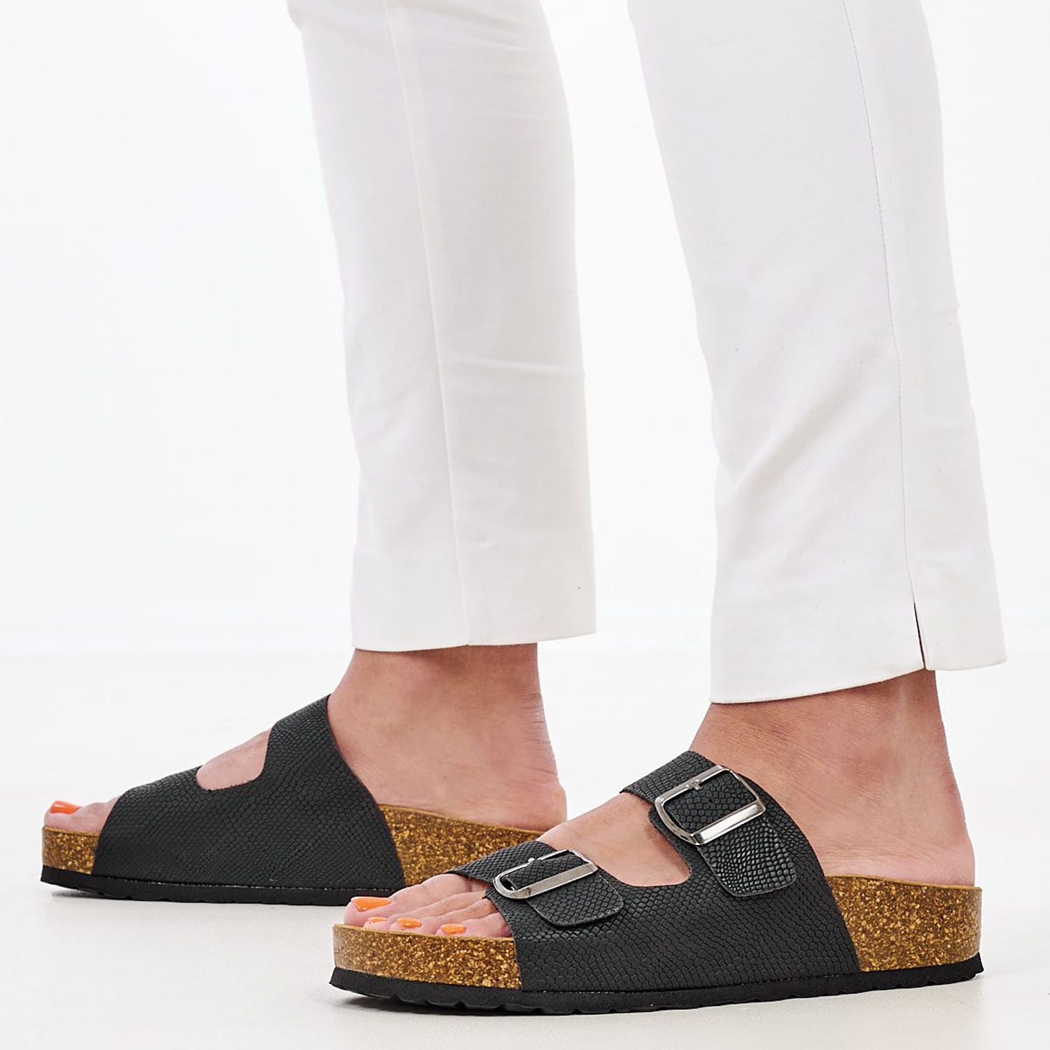 Women Flats 6497.C.Sn Black ECOleather Mortoglou