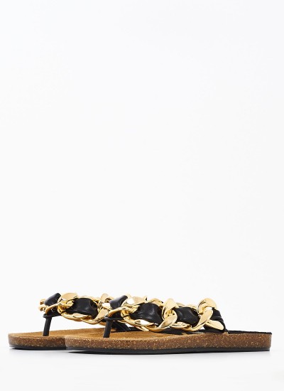 Γυναικεία Flats Gizeh.BS Ανθρακί Δέρμα Birkenstock