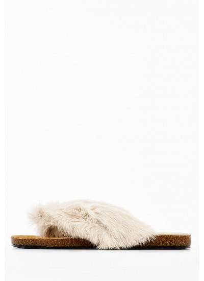 Women Flats Aruba.Fur Beige Mortoglou