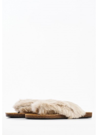 Women Flats Aruba.Fur Beige Mortoglou