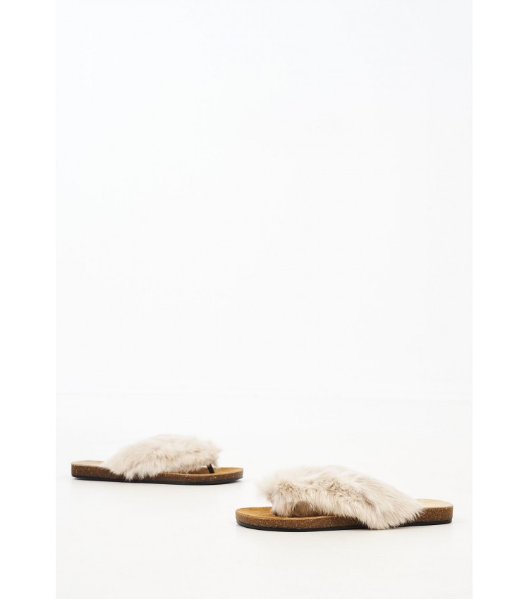 Women Flats Aruba.Fur Beige Mortoglou