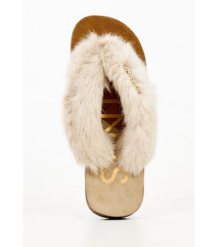 Women Flats Aruba.Fur Beige Mortoglou