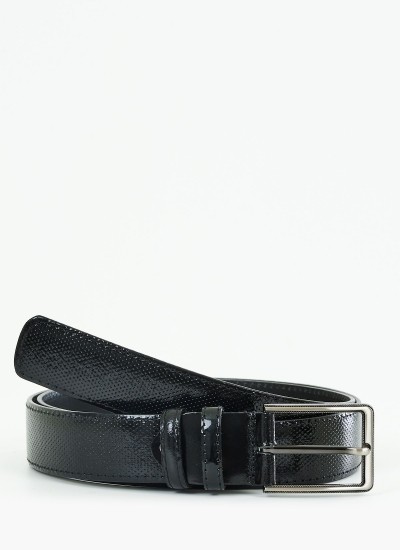 Men Belts 1704 Black Leather Mortoglou