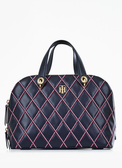 Γυναικείες Τσάντες Duffle.Quilt Μπλε ECOleather Tommy Hilfiger