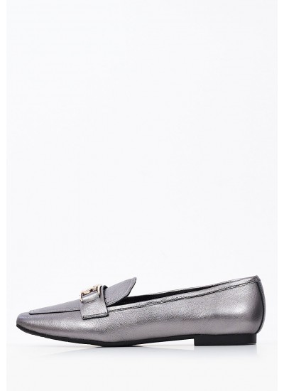 Γυναικεία Μοκασίνια Festive.Loafer Ασημί Δέρμα Tommy Hilfiger
