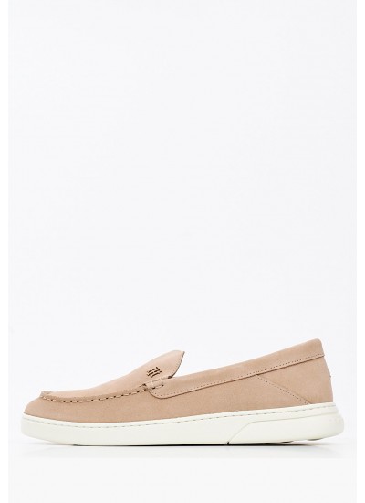 Γυναικεία Μοκασίνια Hybrid.Loafer Μπεζ Δέρμα Καστόρι Tommy Hilfiger