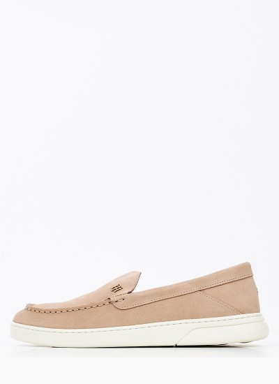 Γυναικεία Μοκασίνια Hybrid.Loafer Μπεζ Δέρμα Καστόρι Tommy Hilfiger