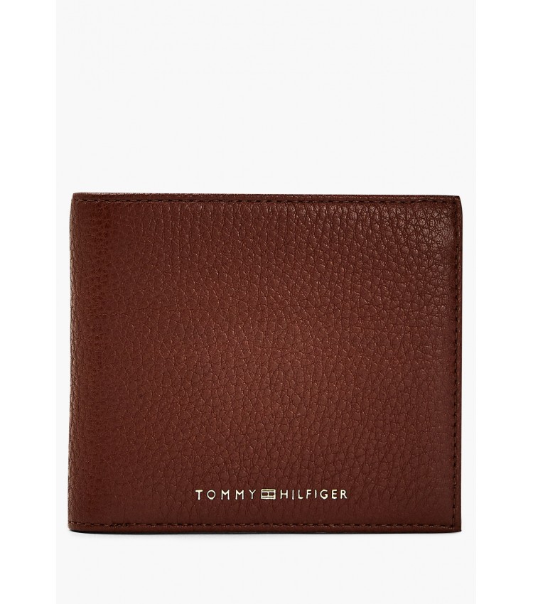 Men Wallets Premium.Cc Brown Leather Tommy Hilfiger