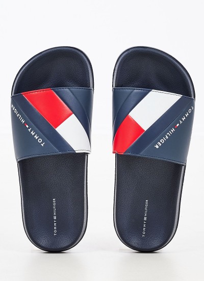 Παιδικές Σαγιονάρες & Πέδιλα Print.Pool Μπλε ECOleather Tommy Hilfiger