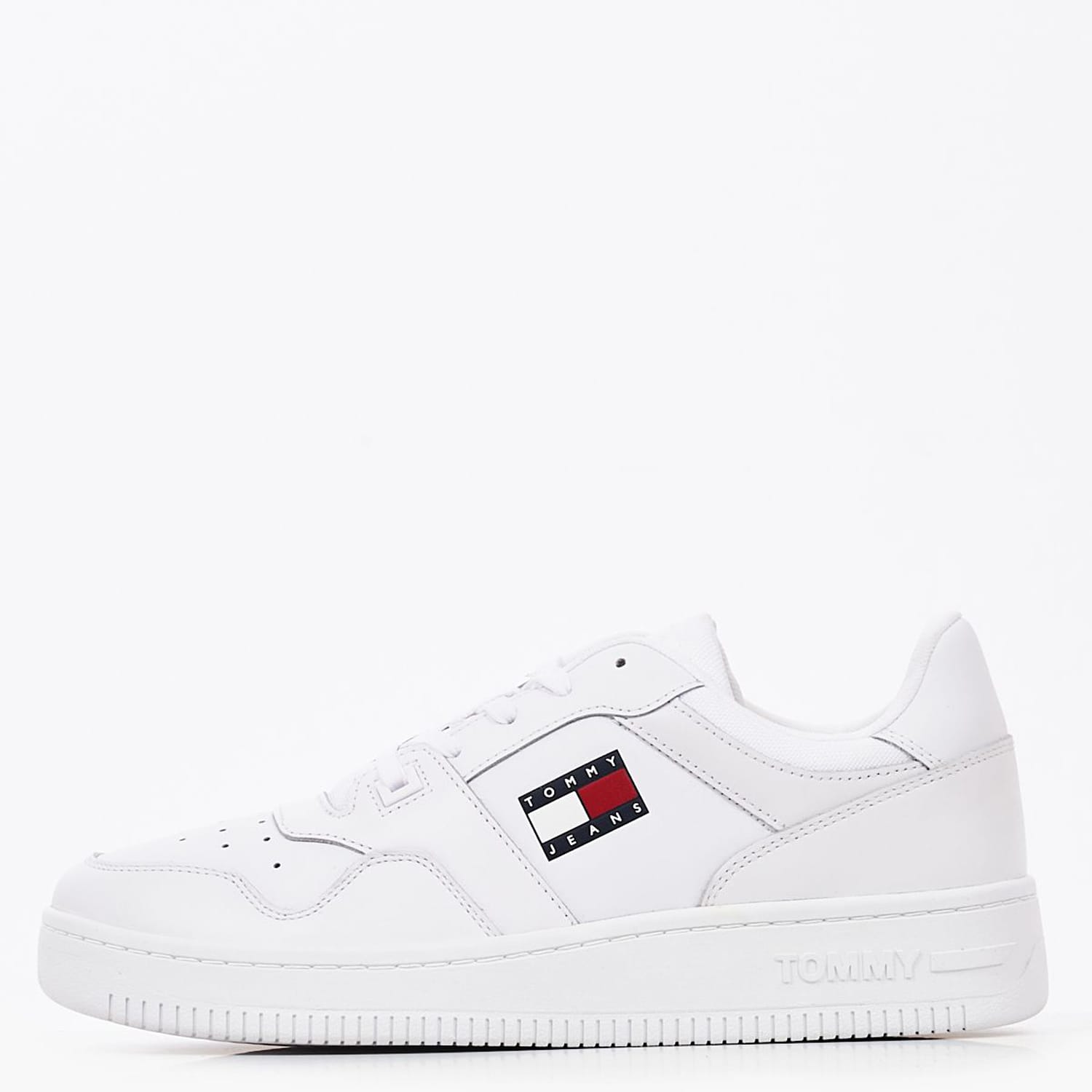 Ανδρικά Παπούτσια Casual Retro.Basket Άσπρο Δέρμα Tommy Hilfiger
