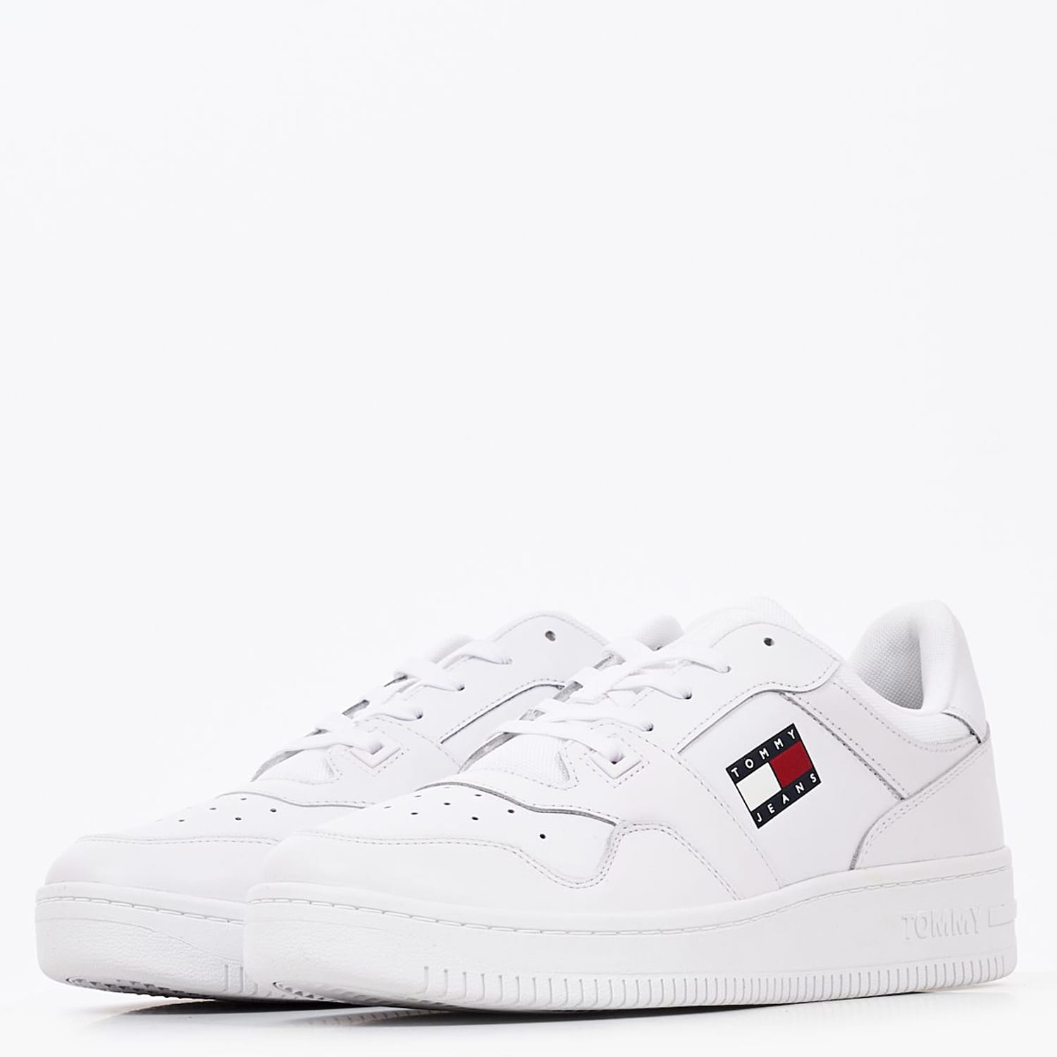 Ανδρικά Παπούτσια Casual Retro.Basket Άσπρο Δέρμα Tommy Hilfiger Casual - Sneakers Tommy Hilfiger Retro.Basket-White