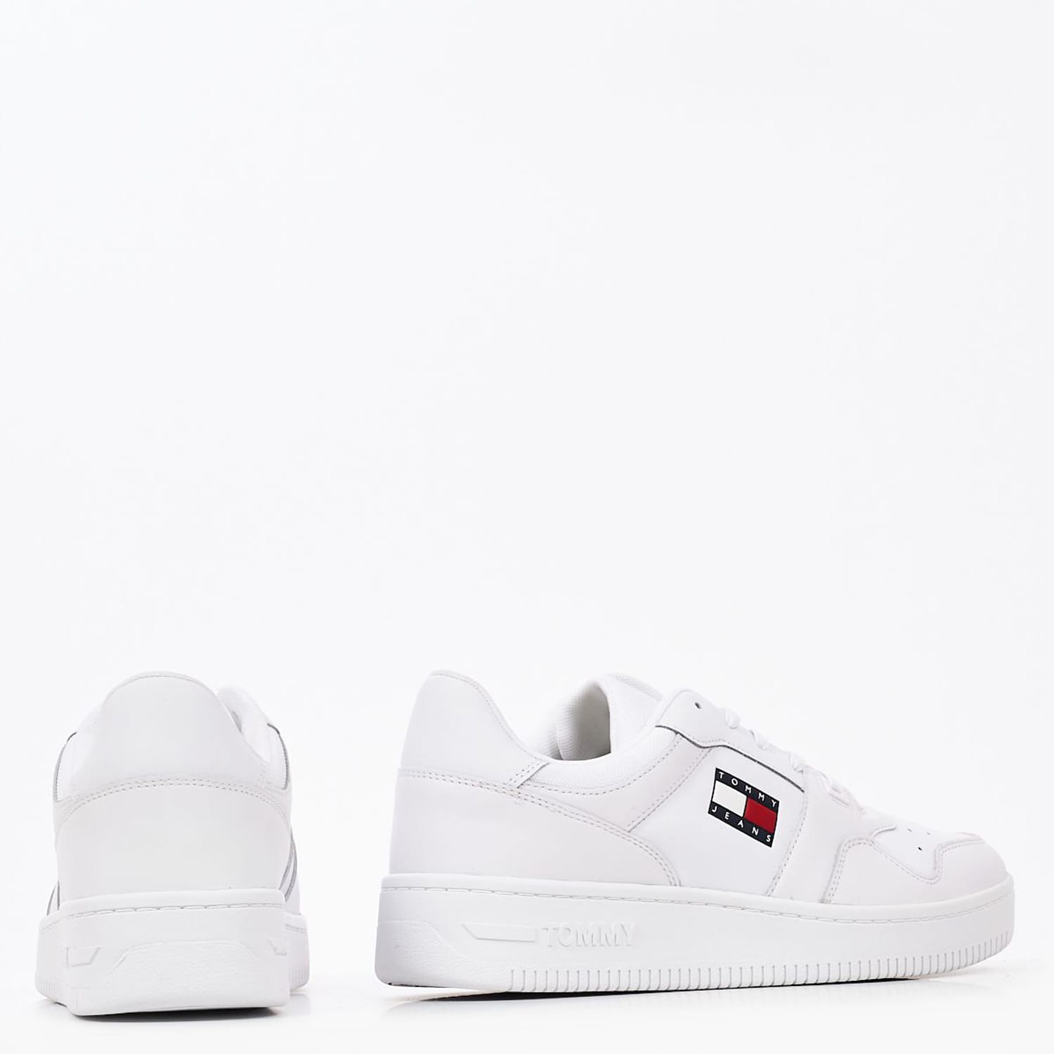 Ανδρικά Παπούτσια Casual Retro.Basket Άσπρο Δέρμα Tommy Hilfiger Casual - Sneakers Tommy Hilfiger Retro.Basket-White
