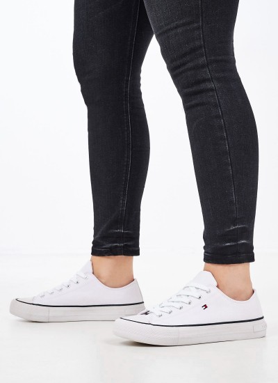 Γυναικεία Παπούτσια Casual Sneaker.Girl.W Άσπρο Ύφασμα Tommy Hilfiger