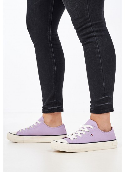 Women Casual Shoes Sneaker.Girl.W Purple Fabric Tommy Hilfiger