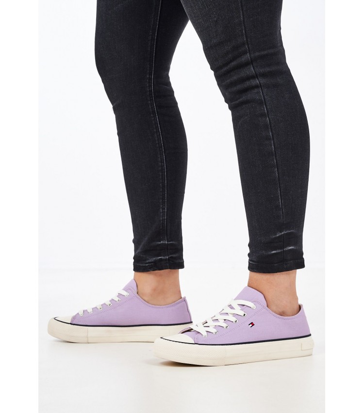 Women Casual Shoes Sneaker.Girl.W Purple Fabric Tommy Hilfiger