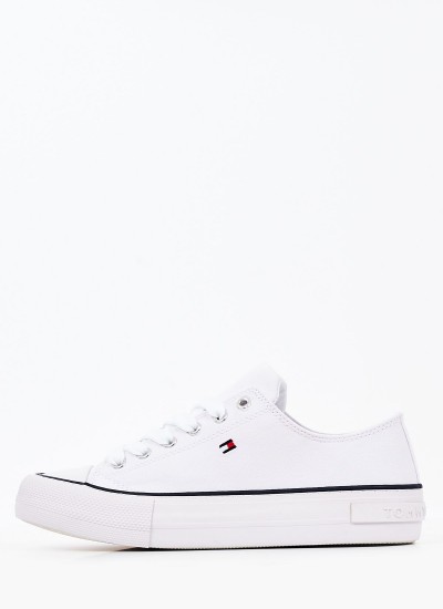 Παιδικά Παπούτσια Casual Sneaker.Girl Άσπρο Ύφασμα Tommy Hilfiger