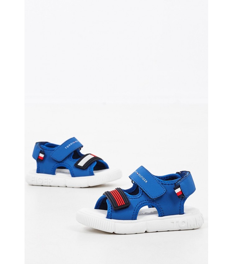 Kids Flip Flops & Sandals Vs.Sandal Blue ECOleather Tommy Hilfiger