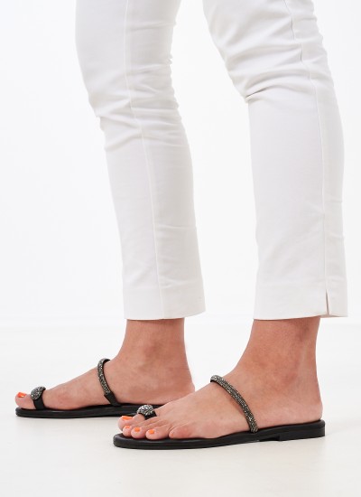 Γυναικεία Flats Gizeh.BS Ανθρακί Δέρμα Birkenstock